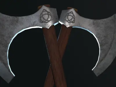 Medieval Fury AXE Low-poly 3D model