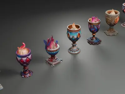 Stylized Goblets 3D model