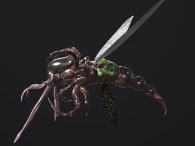 Flying insect Low-poly 3D model
