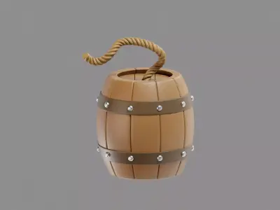 Barrel bomb TNT Low-poly 3D model