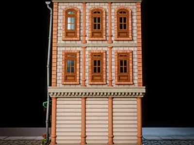 LOWPOLY CITY BUILDING STYLIZE 8 Low-poly 3D model