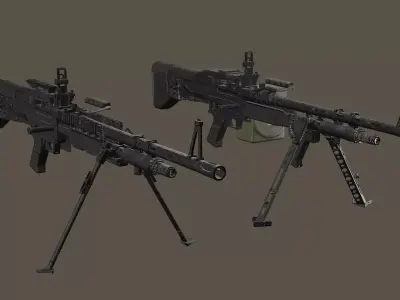 M60E3 And M60E4 Low-poly 3D Model Low-poly 3D model
