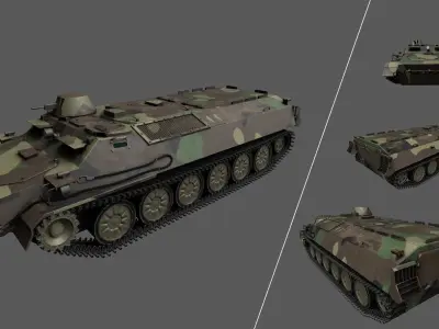 mt-lb-transporter low poly 3d model military tank Low-poly 3D model