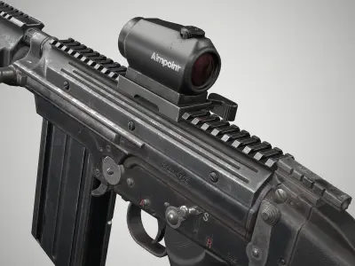 FN FAL Tactical Low-poly 3D model