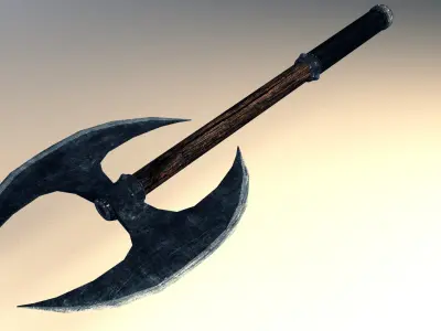 Two Handed Axe 01 Low-poly 3D model