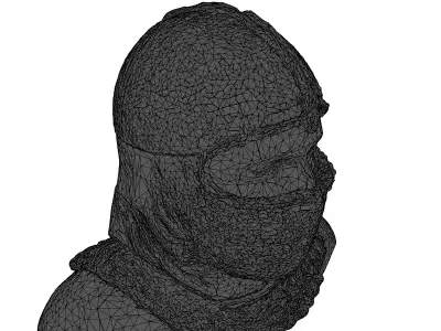 Medieval Chainmail Coif Armor Set 3D model