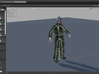 BM 21 Grad Rocket and Soldier Low-poly 3D model