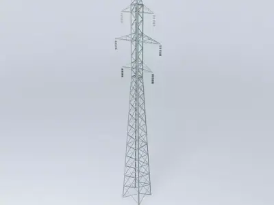 Transmission line tower 2322 Chiekurkalns Riga Latvia Free 3D model