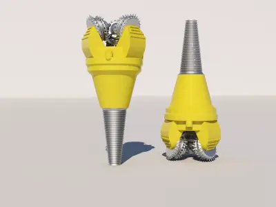 Tricone Drill Bit 3D model 3D model