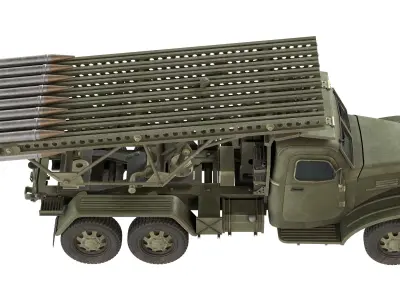 BM 13 Katyusha Rocket Launcher Low-poly 3D model