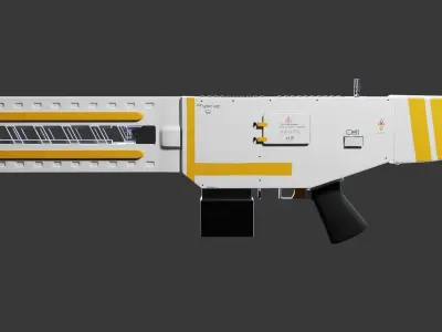 Railgun gun with stripes 3D model