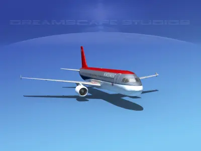 Airbus A320 LP Northwest Airlines Low-poly 3D model