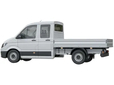 MAN TGE Flatbed Truck Duble 3D model