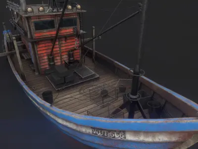 South East Asian style Fishing Boat Low-poly 3D model