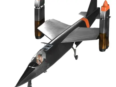 EWR VJ-101 experemental vertical takeoff aircraft Low-poly 3D model