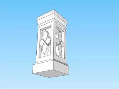 indian jodhpuri stone balester 3d modal Low-poly 3D model