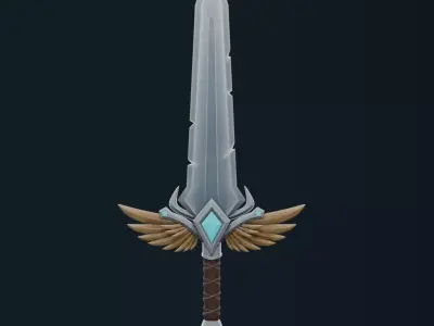 Stylized Fantasy Sword Low-poly 3D model buy