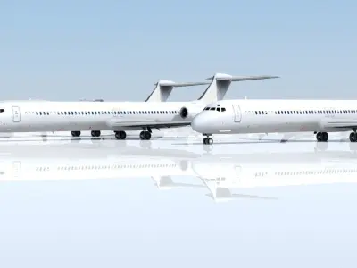 McDonnell Douglas MD80 scrapyard Low Poly Low-poly 3D model