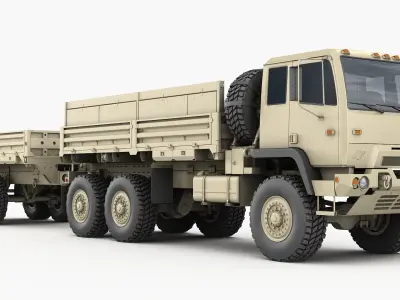 FMTV M1083+trailer M1095 3D model