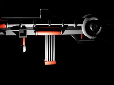 SMG GUN Low-poly 3D model
