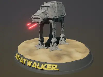 Blender 3  UE5  Star-wars AT-AT Walker Fan Art Model Guide 3D model