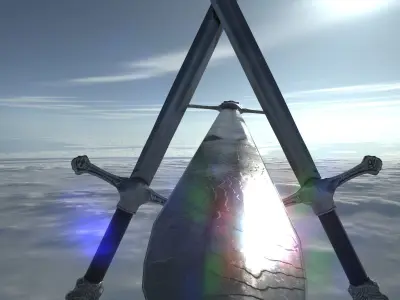 Medieval Sword 2 PBR GR Low-poly 3D model