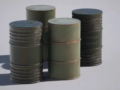 Barrel bundle Low-poly 3D model