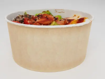 poke bowl lunch with tuna rice avocado mango seaweed  3D model