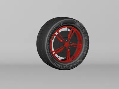 3d tyre and rim pack 3D model