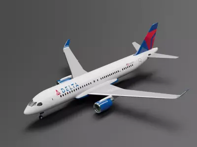 Airbus A220-300 Delta Livery 3D model