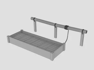 Horse Trough and Horse Post Low-poly Low-poly 3D model