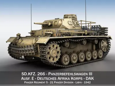 PzBefWg III - Ausf E - DAK  3D model