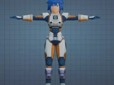 Retro Sci-Fi Character Low-poly 3D model