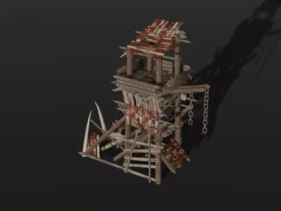 Orc WatchTower Low-poly 3D model