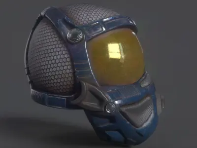 Sci-Fi Space Helmet Free low-poly 3D model