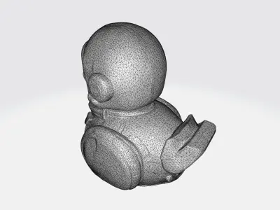 Robot duck 3d model Low-poly 3D model
