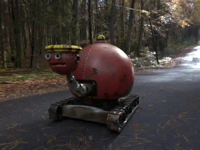 Cartoon robot 3D model 4