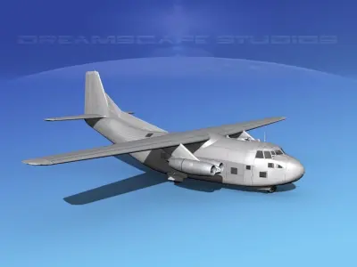 Fairchild C-123A Bare Metal 3D model