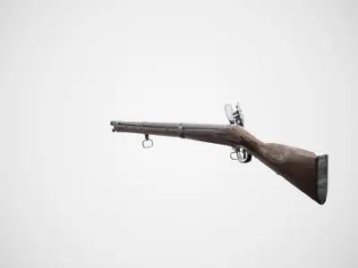 M1777 Flintlock - Charleville Musket Low-poly 3D model
