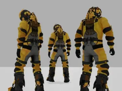 Robo Bee Character Low-poly 3D model