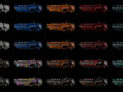 Modular Sci-Fi Explosive Weapon Low-poly 3D model