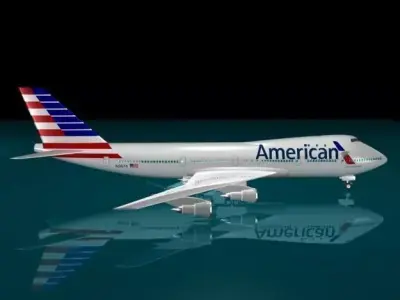 American Airlines 747-123 New logo 3D model