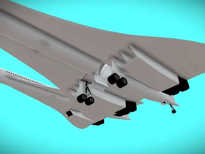 Supersonic passenger flight - Concorde Low-poly 3D model