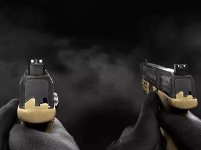 Smith and Wesson MP 2 0 Game Ready Pistol 3D Weapon Model Low-poly 3D model