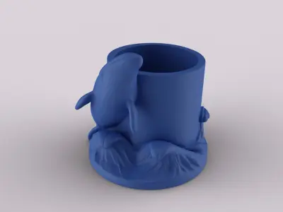 Whale Pen Holder - Ocean Animal Pencil Cup 3D print model