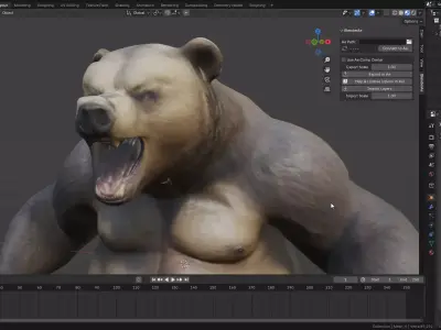 Simple Anthropomorphic Bear Free 3D model