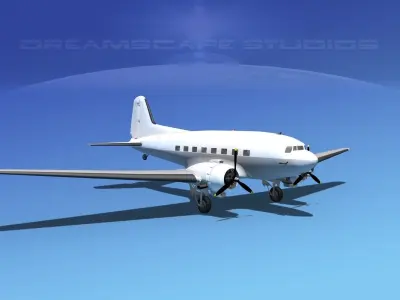Douglas DC-3 Unmarked  3D model