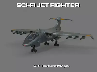 SCI-FI JET FIGHTER Low-poly 3D model