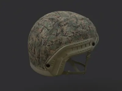 Ops Core Fast helmet foliage green with marpat camo 3D model