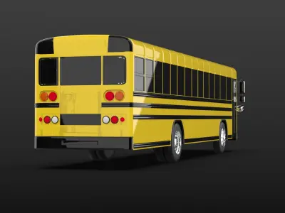 BLUE BIRD ALL AMERICAN SCHOOL BUS 2010 Low-poly 3D model
